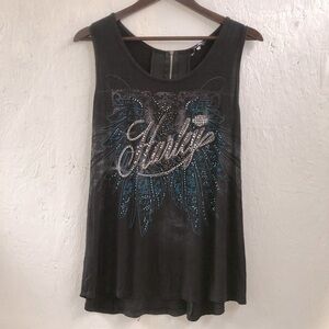 Harley Davidson sparkly rayon tank top size large